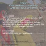 Webinar; Employment Guarantee and the Role of State