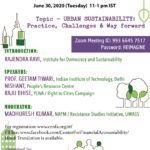 Webinar; Urban Sustainability: Practice, Challenges & Way forward